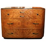 Machine Age Low Chest in Walnut in the manner of Donald Deskey