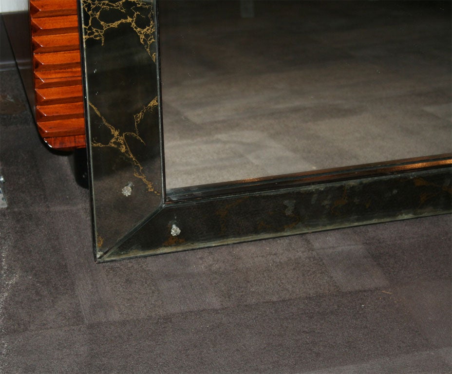 1940 S Smoked And Gold Vein Shadow Box Mirror At 1stdibs Mirror Has Smoked Mirrored Borders Br With Gold Vein Design And