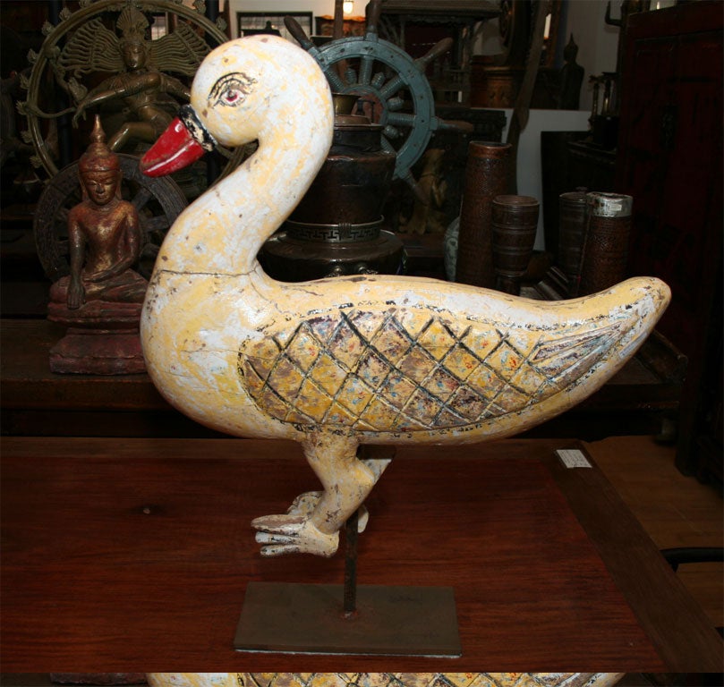 20th Century Wooden Painted Carousel Ducks