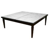 Very Large White Marble Top Cocktail Table by Jansen