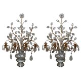 Pair of Bagues-style Cut Glass and Gilt Metal sconces