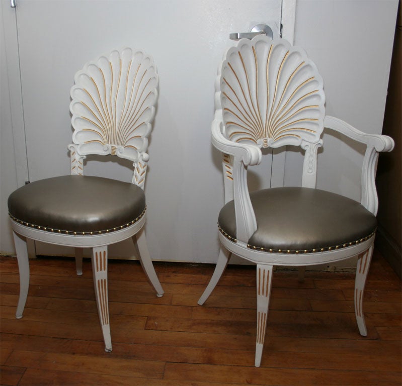 14 Shell-back Chairs in the manner of Andre Groult