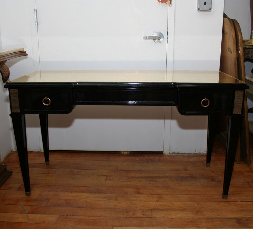 Mid-20th Century Directoire Style Gold Mirrored Top Desk by Jansen For Sale