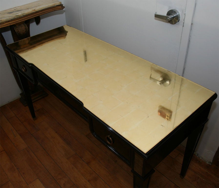 Directoire Style Gold Mirrored Top Desk by Jansen For Sale 3