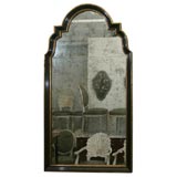 Jansen Painted and Gilt Eglomise Mirror.