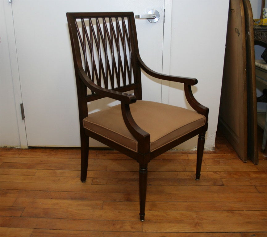Mid-20th Century 6 Dining Chairs by Jansen in the spirit of Emilio Terry For Sale