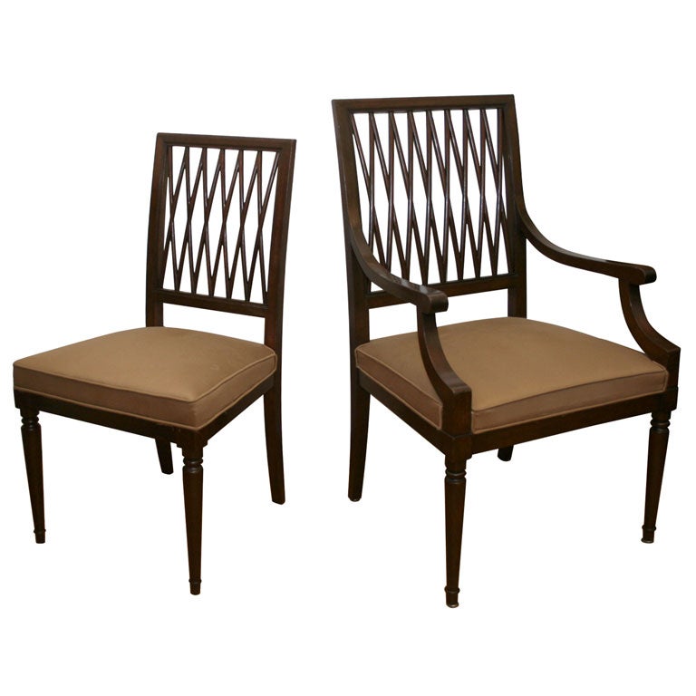 6 Dining Chairs by Jansen in the spirit of Emilio Terry For Sale