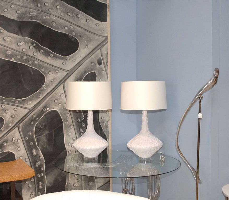 Pair of Sculptural Feather Lamps