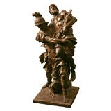 Large Bronze Figural Group of "Aeneas Carring Ascanius"
