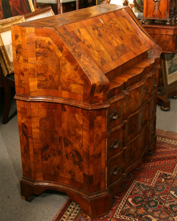 Italian Walnut Slant Front Desk