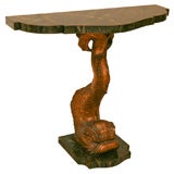 Venetian Dolphin Console with Faux Marble Top and Base