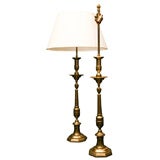 PAIR OF BRASS PRICKET STICKS