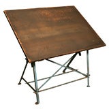 Antique Blue Drafting Table