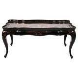 Antique An Black and Gilt-Japanned Tray-Top Coffee Table