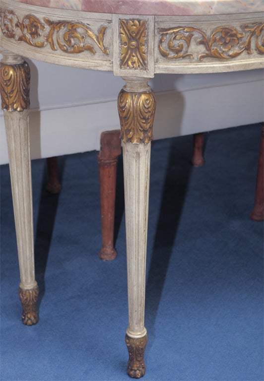 Louis XVI Style Parcel Gilt and Painted Console Table, by Jansen For Sale 1