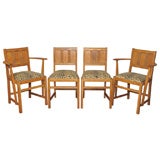 Set of Four Mission Style Oak Chairs