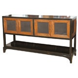 Black Lacquer Sideboard with Bamboo Stick Doors
