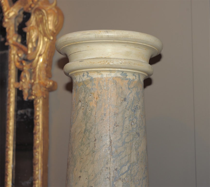 19th Century An Architectural Set of Four Faux Marble Wooden Columns For Sale
