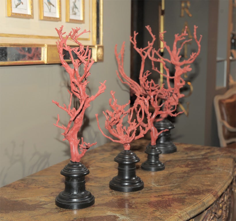 20th Century A Robust Set of Four Faux Coral Branches