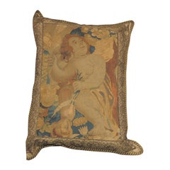 A 17th Century French Tapestry Fragment Made into a Pillow