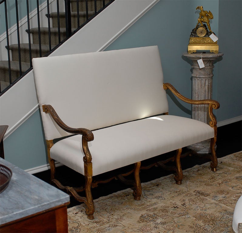 19th Century Giltwood High Back Canape