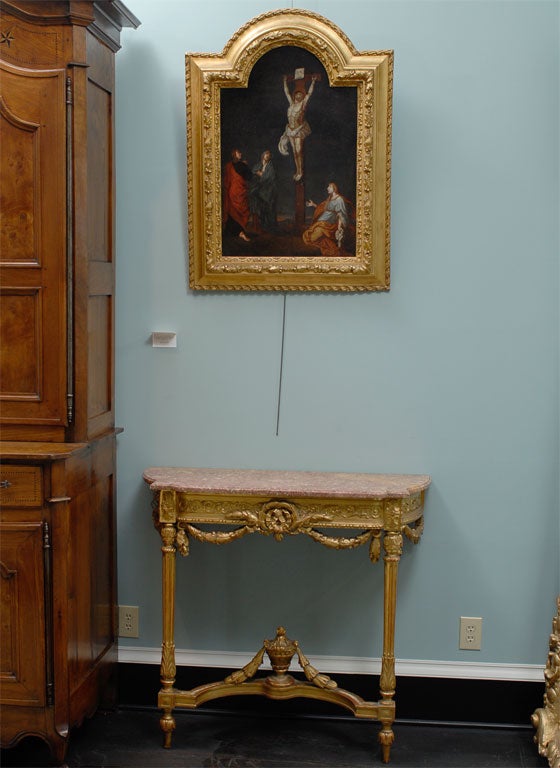 Pair of 19th Century Louis XVI Style Water-Gilt Bracket Consoles