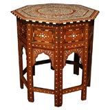 Fine Indian Ebony and Bone Inlaid Octagonal Table, 19th Century