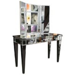 Custom Beveled Mirrored Vanity with Tryptic Mirror 3