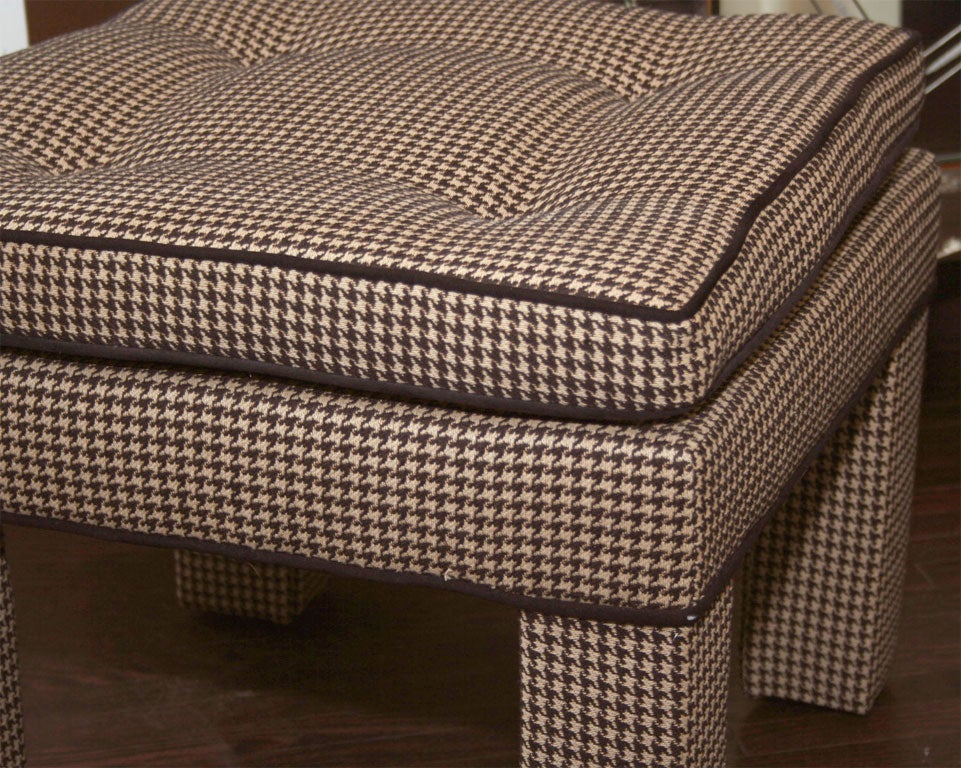 Pair of 1960's Houndstooth Ottomans/Benches