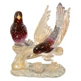 Vintage Barovier & Toso Styled Glass Birds Sculpture