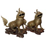 Antique Pair of Chinese Bronze Censers