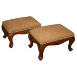 Pair of walnut Foot Stools