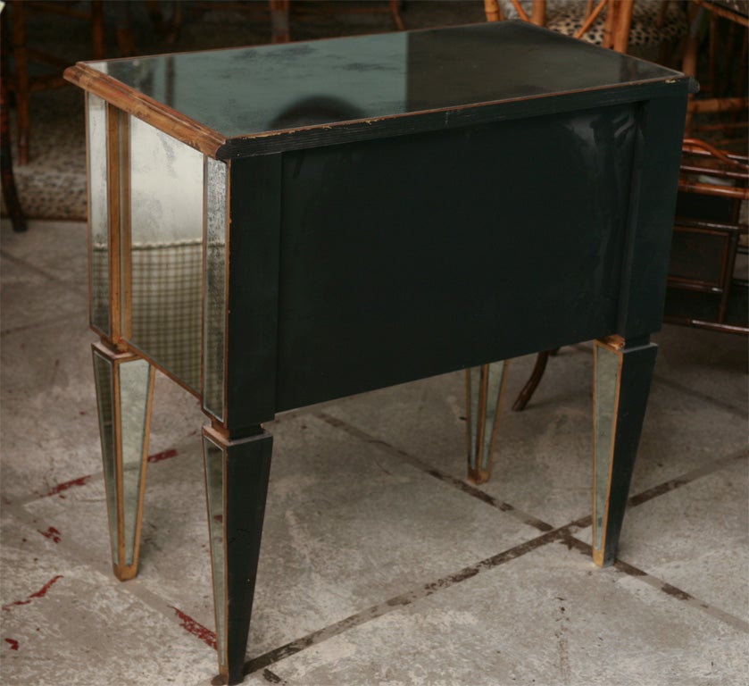 Mirrored Small Chest with Gold Gilt Trim For Sale at 1stdibs