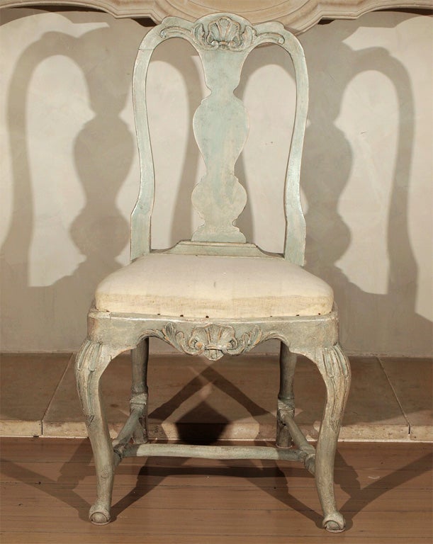 Swedish Rococo Dining Chairs In Good Condition For Sale In New Orleans, LA
