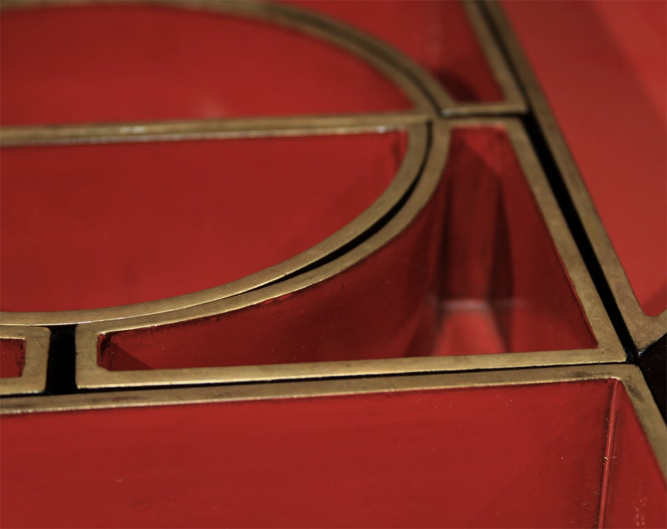 20th Century Japanese Tangram Lacquer Bento Box Stand For Sale