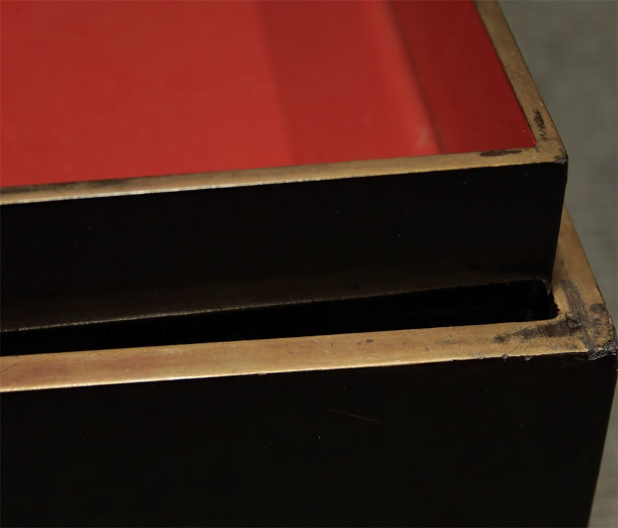 Japanese Tangram Lacquer Bento Box Stand For Sale 1