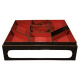 Antique Japanese Tangram Lacquer Bento Box Stand