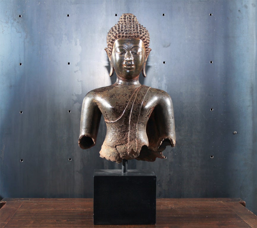 Thai Bronze Bust of Buddha