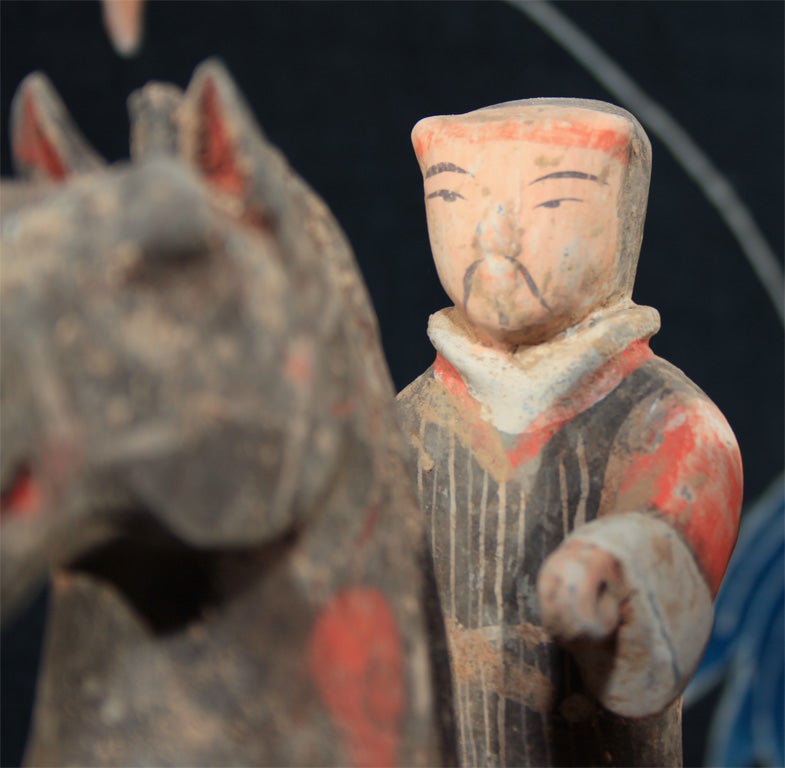 Chinese Han Dynasty Pottery Figures of Horse & Riders 3