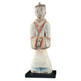 Chinese Qin  Dynasty Pottery Figure of a Standing Warrior