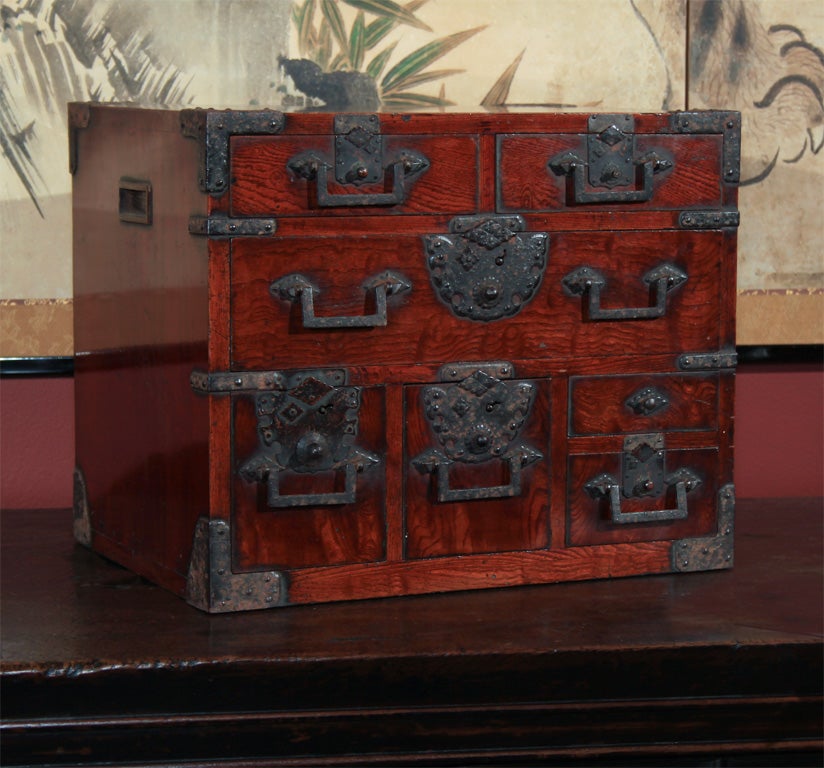 Japanese Keyaki Wood Funa Dansu or Ship's Chest