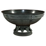 Large Japanese Cast Bronze Mizu-bachi or Water Vessel Bowl