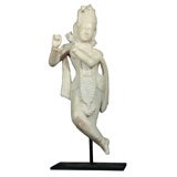 Antique Indian Carved White Marble Figure of  Krishna