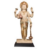 Indian Carved Marble Figure of a Princely Vishnu