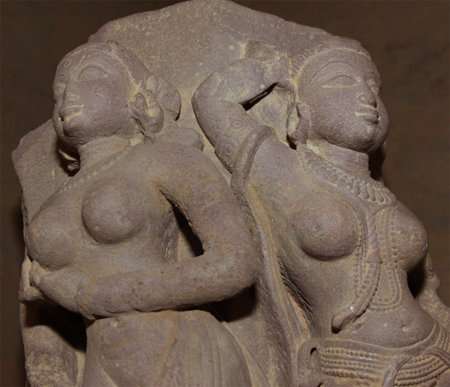 Indian Erotic Sandstone Carving of Celestial Beings 2