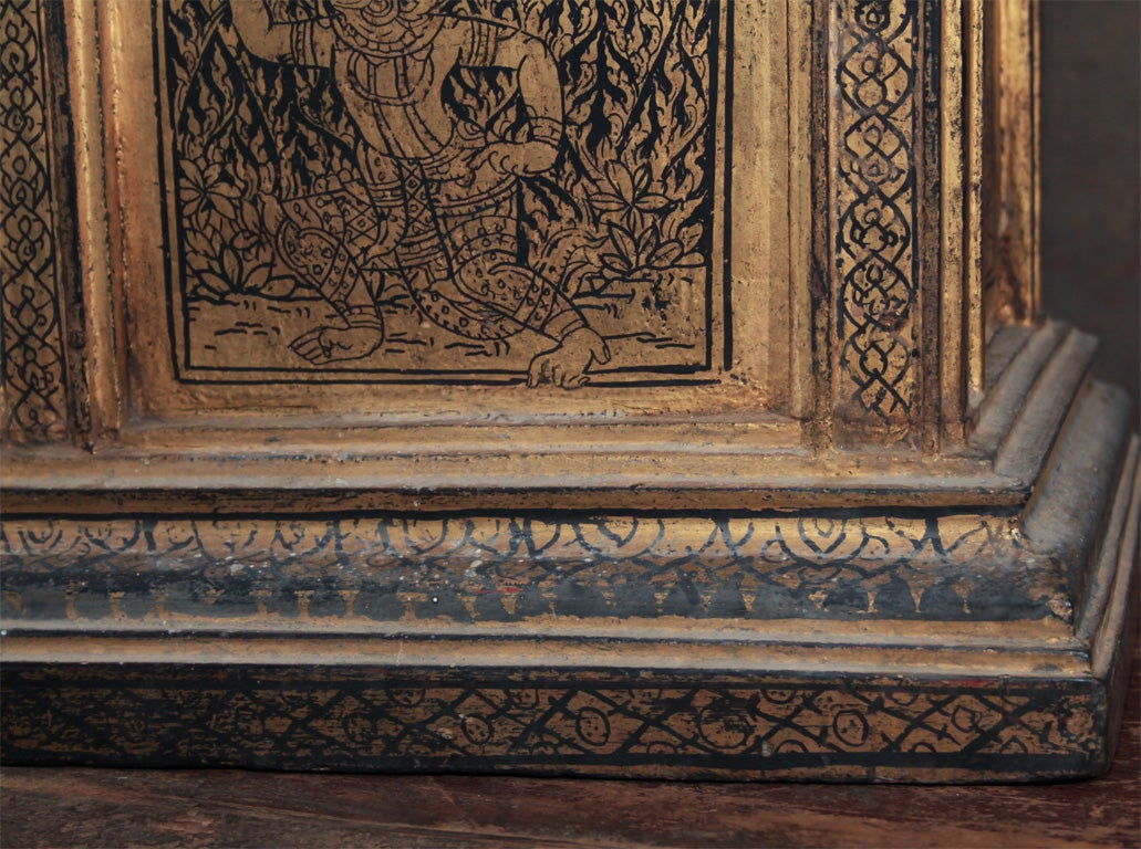 19th Century Thai Gilt Wood Manuscript Box For Sale