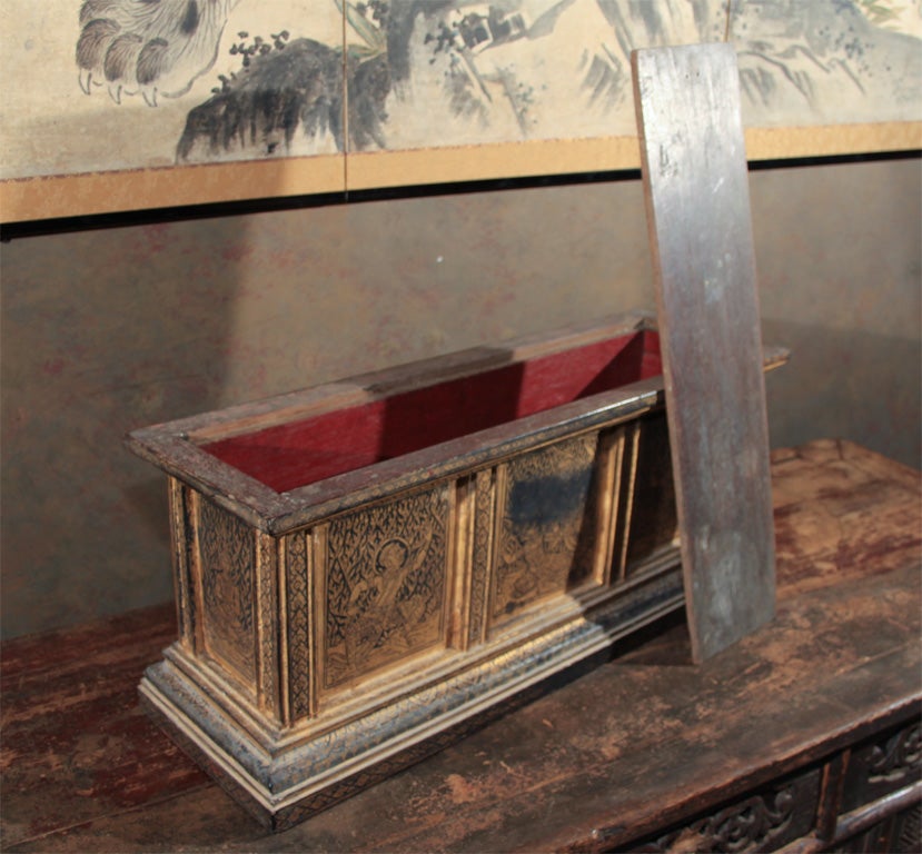 Thai Gilt Wood Manuscript Box For Sale 3
