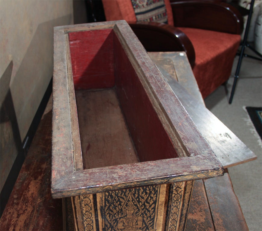 Thai Gilt Wood Manuscript Box For Sale 4