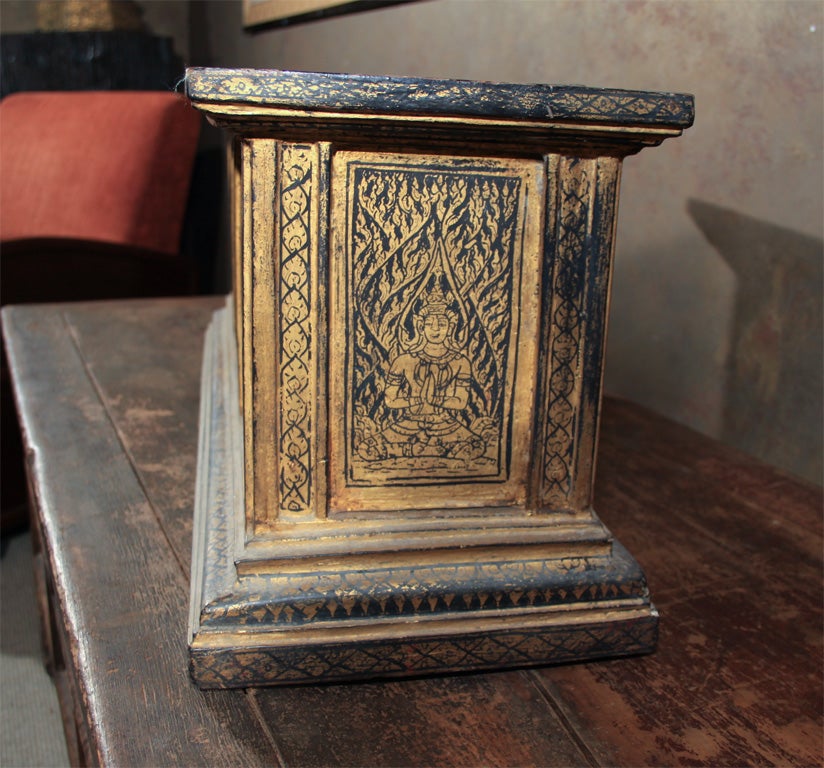 Thai Gilt Wood Manuscript Box For Sale 5