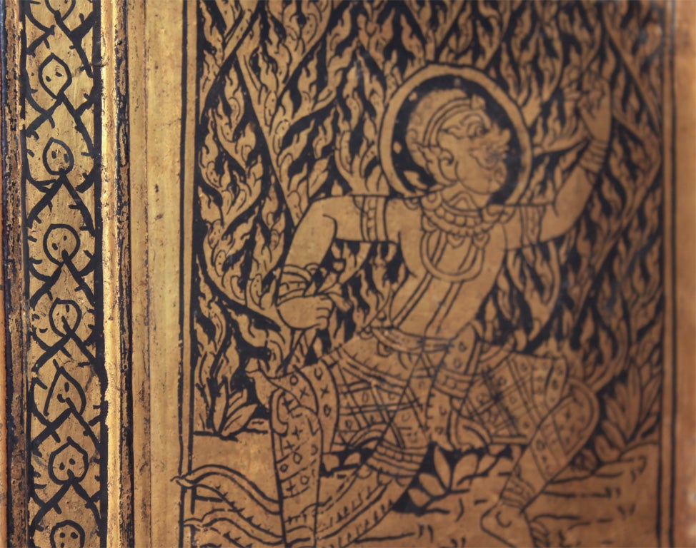 Thai Gilt Wood Manuscript Box For Sale 7